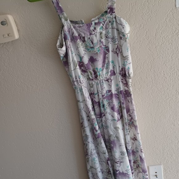 Vintage floral cotton summer dress - Picture 2 of 3